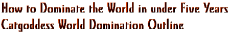 How to Dominate the World in under Five Years: Catgoddess World Domination Outline